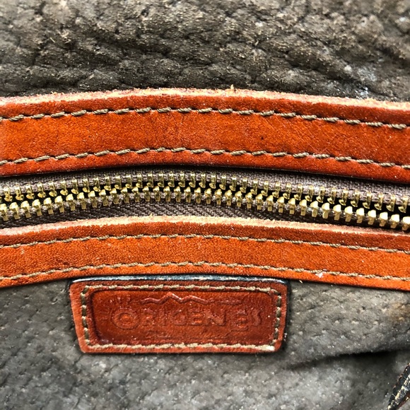 Handmade leather/cowhide bag by Origenes of Todos Santos,MX. Brown-Brown/tan. - Picture 4 of 10